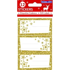 Golden Flakes Christmas Labels* Klistremerker|Julepynt