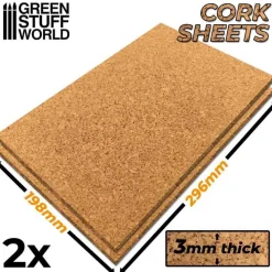 Green Stuff World Basing & Modellering^: Cork Sheets 3mm