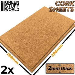 Green Stuff World Basing & Modellering^: Cork Sheets 2mm
