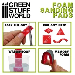 Green Stuff World Verktøy^: Foam Sanding Pads Fine Grit Assortment
