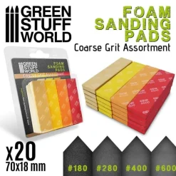 Green Stuff World Verktøy^: Foam Sanding Pads Coarse Grit Assortment