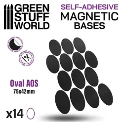 Green Stuff World : Oval Magnetic Bases 75x42mm* Basing & Modellering