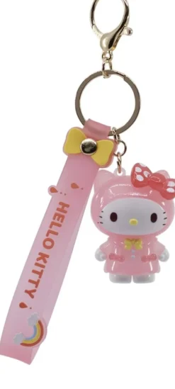 Hello Kitty Raincoat Series Keychain with Hand Strap* Nøkkelringer
