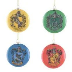 Harry Potter-jul Julekuler|Julepynt^Hogwarts Houses Flat Baubles Set of 4