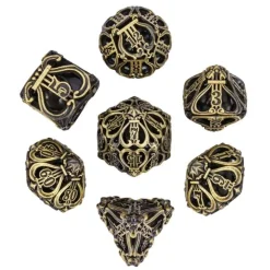 Udixi Dice Sett^Hollow Metal Poly Ancient Music Bronze (7)