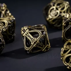 Udixi Dice Sett^Hollow Metal Poly Ancient Music Bronze (7)