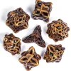 Udixi Dice Sett^Hollow Metal Poly Celtic Knot Gold (7) Terningsett