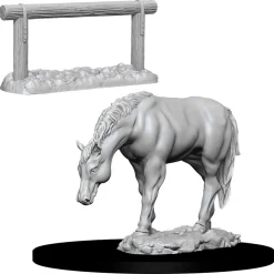 WizKids Horse & Hitch (Wave 10) Deep Cuts Unpainted Miniature Figur* Terreng & Tilbehør