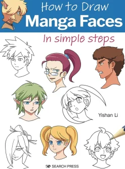 Yishan Li Tegnebøker|Tegne & Male^How to Draw: Manga Faces: In Simple Steps