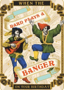 Kort, Bursdag & Anledning^HUZZAH Bard Plays a Banger Card
