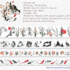 Tilbehør^Ink Tranquility Washi Tape Sticker Set