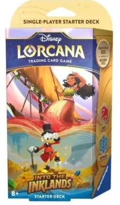 Lorcana TCG Into the Inklands Ruby & Sapphire (Moana & Scrooge McDuck) Starter Deck* Disney Lorcana|Andre Kortspill
