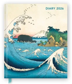Flame Tree Studio Tegne & Male|Kalendere^Japanese Woodblocks 2026 Desk Diary Planner - Week to View, Illustrated Throughout