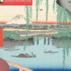 Flame Tree Studio Japanese Woodblocks Mini Wall Calendar 2025 (Art Calendar)* Kalendere