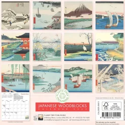 Flame Tree Studio Japanese Woodblocks Mini Wall Calendar 2025 (Art Calendar)* Kalendere