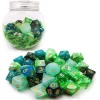 BesCon Industrial Co. Sett^Jar of Gems Poly Emerald Green /Gold, White (35) Terningsett