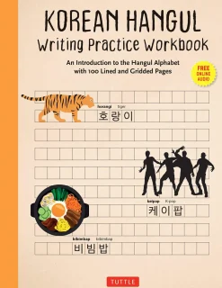 Tuttle Studio Tegne & Male^Korean Hangul Writing Practice Workbook: An Introduction to the Hangul Alphabet with 100 Pages of Blank Writing Practice Grids (Online Audio)