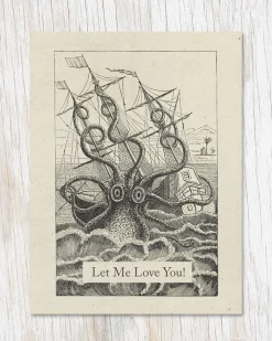 Let Me Love You! Octopus Greeting Card* Kort, Bursdag & Anledning