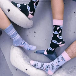 Lilo og Stitch Sokker & Fottøy^Light Blue Stiped Stitch Socks (36-43)