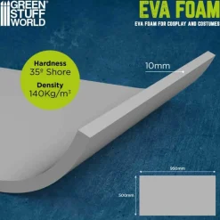 Green Stuff World Tilbehør^Light Grey 10mm Medium Density EVA Foam 500x950mm
