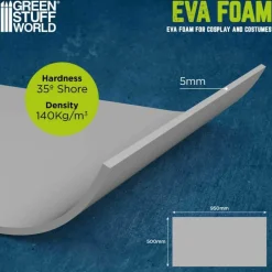 Green Stuff World Tilbehør^Light Grey 5mm Medium Density EVA Foam 500x950mm