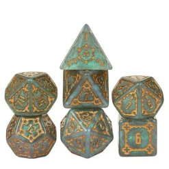 Udixi Dice Marble Huge Poly Castle Grey /Gold (7)* Sett