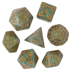 Udixi Dice Marble Huge Poly Castle Grey /Gold (7)* Sett