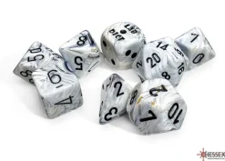 Chessex Sett^Marble Poly Calcite /Blue (8)