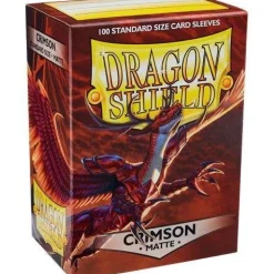 Kortlommer^Matte Crimson Standard Size Dragon Shield Sleeves (100)