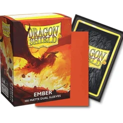 Kortlommer^Matte Dual Ember Standard Size Dragon Shield Sleeves (100)
