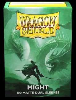 Kortlommer^Matte Dual Might Standard Size (100) Kortlommer, Dragon Shield