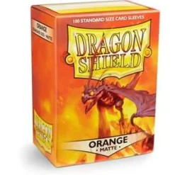 Kortlommer^Matte Orange Standard Size Dragon Shield Sleeves (100)