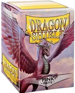 Kortlommer^Matte Pink Standard Size Dragon Shield Sleeves (100)