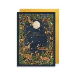 Merry Christmas Navy Woodland Card* Kort, Bursdag & Anledning