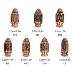 Udixi Dice Sett^Metal Poly Ancient Bullet Copper (7)
