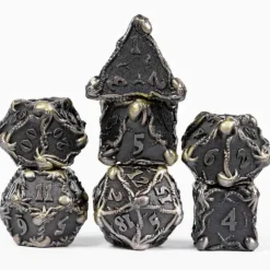 Udixi Dice Sett^Metal Poly Ancient Octopus Plated Bronze (7) Terningsett
