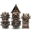 Udixi Dice Metal Poly Ancient Pinwheel Plated Copper (7) Terningsett* Sett