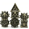 Udixi Dice Sett^Metal Poly Ancient Pinwheel Plated Bronze (7) Terningsett