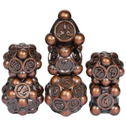 Udixi Dice Metal Poly Ball Barrel Plated Copper (7) Terningsett* Sett