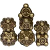 Udixi Dice Sett^Metal Poly Ball Barrel Plated Bronze (7) Terningsett