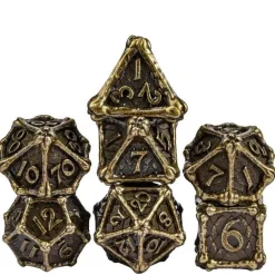 Udixi Dice Metal Poly Dragon Bones Barrel Bronze (7) Terningsett* Sett