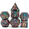 Udixi Dice Metal Poly Dragon Scale Green, Purple /Gold (7) Terningsett* Sett