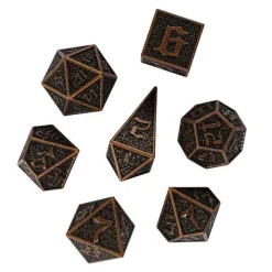 Udixi Dice Metal Poly Maze Dice Barrel Copper (7) Terningsett* Sett