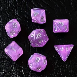 BesCon Industrial Co. Sett^Moonstone Mini Poly Violet /White (7) Terningsett