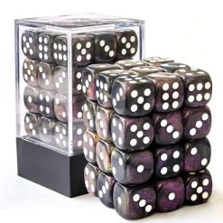 BesCon Industrial Co. Sett^Moonstone 12mm D6 Black, Purple /White (36)