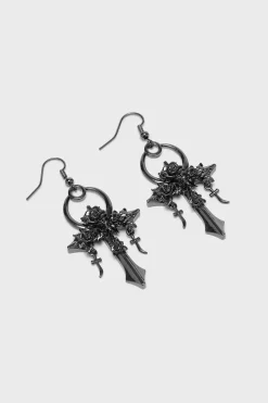 Haunted Lifestyle Smykker|Smykker^Mourning Ankh Earrings