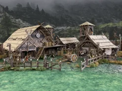 Battle Systems Kart & Battlemaps|Terreng & Tilbehør^Northern Settlement , Fantasy Terrain