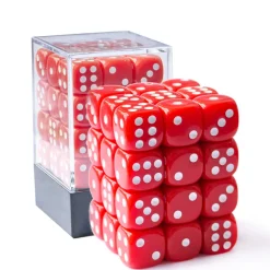 BesCon Industrial Co. Sett^Opaque 12mm D6 Red /White (36)