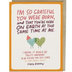 Em & Friends 6-Pack Grateful You Were Born Birthday Greeting Cards* Kort, Bursdag & Anledning
