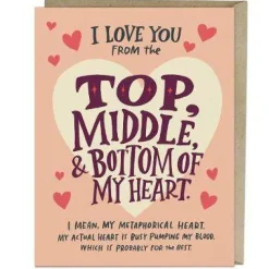 Em & Friends Kort, Bursdag & Anledning^6-Pack Love You Top Middle Bottom Greeting Cards